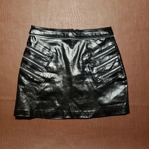 Dolls Kill Poster Girl Blame It On Me Moto Vegan Leather Skirt